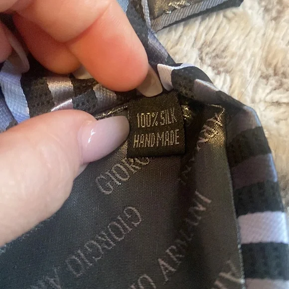 Giorgio Armani Set of 3 Striped 100% Silk Ties Handmade in Italy Like New - Picture 12 of 12